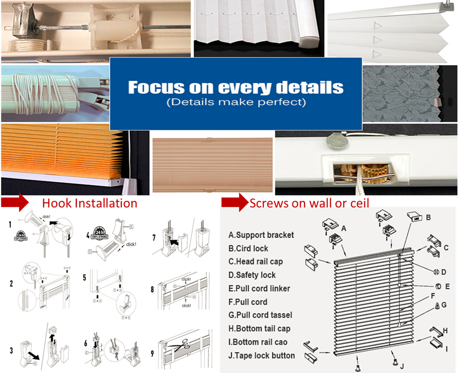 Slubbed Fabric Pleated Shades